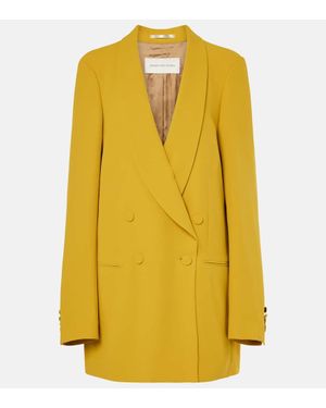 Dries Van Noten Blazer Cruzado Oversized - Amarillo