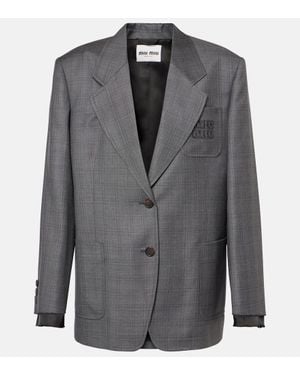 Miu Miu Blazer Aus Schurwolle - Grau