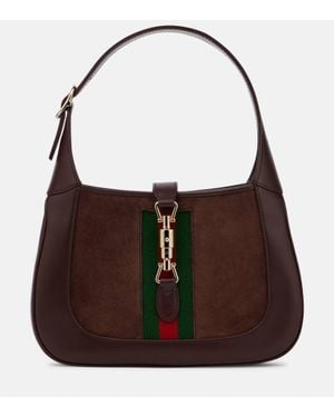 Gucci Bolso Al Hombro Jackie 1961 Medium De Ante - Marrón