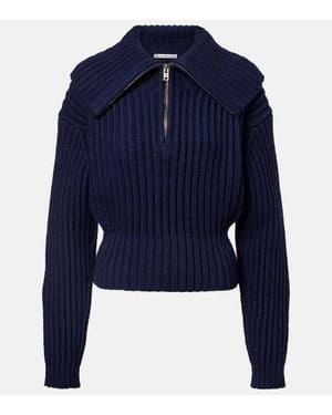 Acne Studios Bestickter Pullover Aus Wolle - Blau