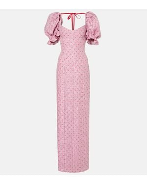 Markarian Raffaella Balloon-sleeve Maxi Dress - Pink