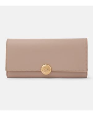 Loewe Continental Pebble Leather Wallet On Chain - Natural