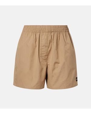 Miu Miu Shorts Aus Baumwollpopeline - Natur