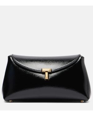 TOTEME Clutch T-Lock Mini Aus Lackleder - Schwarz