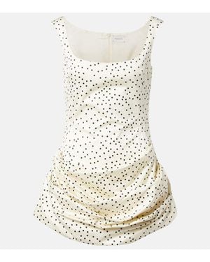 Magda Butrym Polka-Dot Ruched Cotton Minidress - Natural