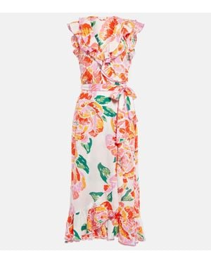 Poupette Aude Floral Midi Dress - White