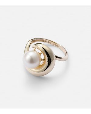 Mateo Ring Pearl Curl Aus 14Kt Gelbgold Mit Suesswasserperle - Weiß