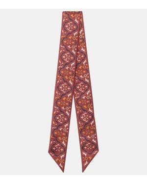 Loro Piana Printed Silk Scarf - Red