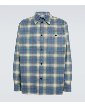 Bottega Veneta Hemd aus kariertem Leder - Blau