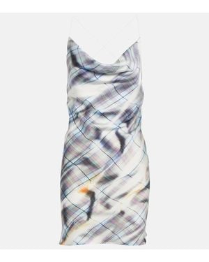 Y. Project Slipdress Aus Satin - Blau