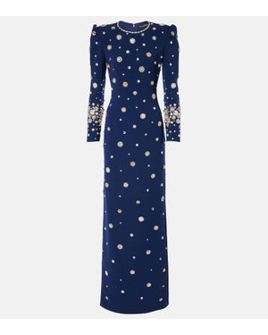 Jenny Packham Abito lungo Galaxy con ricamo - Blu