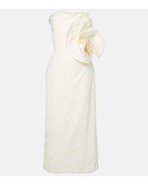 Magda Butrym Vestido Corse Con Aplique Floral - Blanco