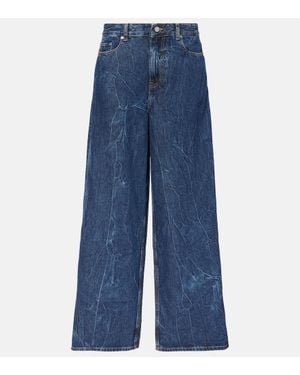 Ganni Jeans A Gamba Larga Marri - Blu