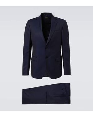 ZEGNA Wool And Mohair Suit - Blue