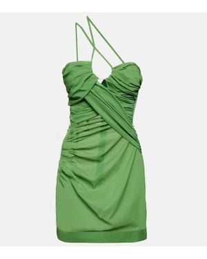 Nensi Dojaka Draped One-Shoulder Minidress - Green