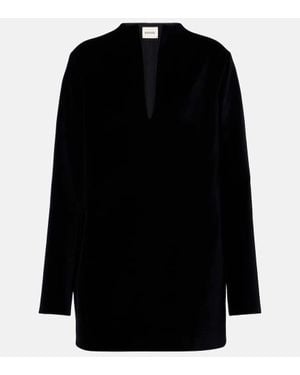 KHAITE Vestido Corto Aleena De Terciopelo - Negro