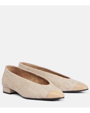 Loro Piana Ballerinas Rebecca Mit Leder - Natur