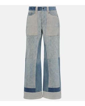 Marine Serre Wide Leg Denim Jeans - Blue