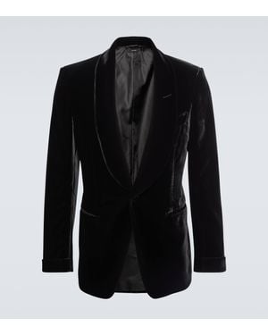 Tom Ford Shelton Velvet Blazer - Black