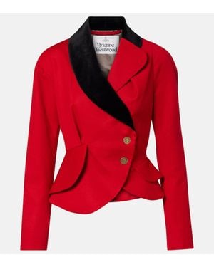 Vivienne Westwood Veste Stormy Asymetrique En Laine Vierge - Rouge