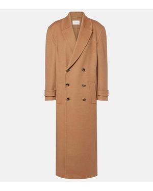 Saint Laurent Cashmere And Wool Coat - Brown