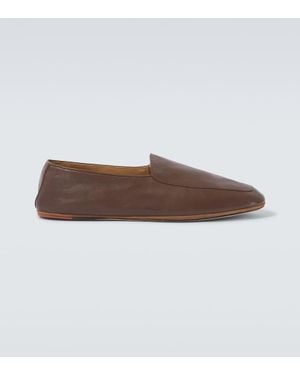 Loro Piana Anton Walk Leather Loafers - Brown