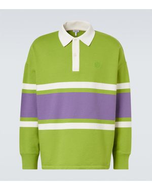 Loewe Striped Cotton Polo Sweater - Green