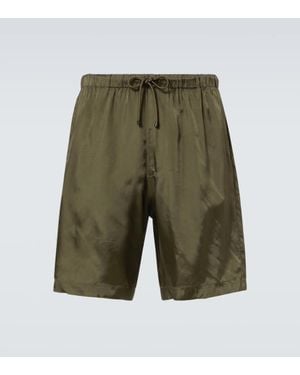 Dries Van Noten Metallic Straight Pants - Green