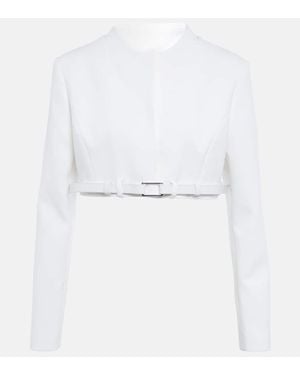 Coperni Trompe L'Oeil Cropped Jacket - White