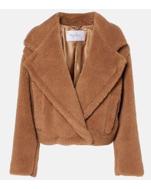 Max Mara Abrigo Gardone De Tejido Teddy - Marrón