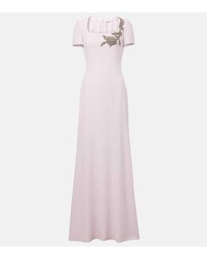 McQueen Robe Aus Crepe Mit Kristallen - Pink