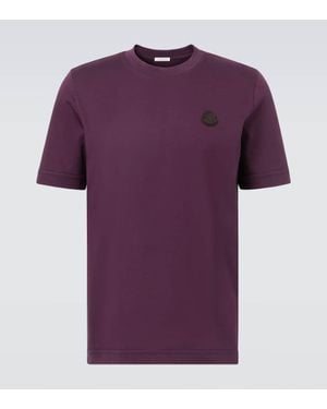 Moncler T-Shirt Aus Baumwoll-Jersey - Lila