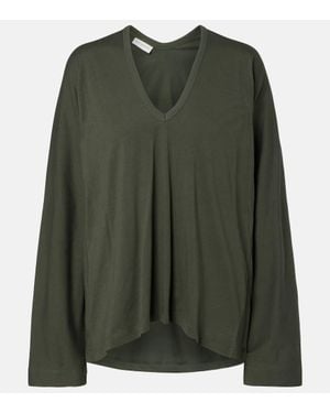 Dries Van Noten Top Aus Baumwoll-Jersey - Grün