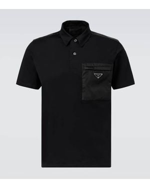 Prada Polohemd Aus Einem Baumwollgemisch - Schwarz