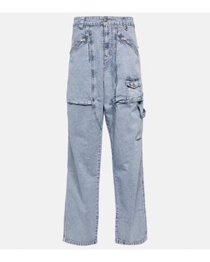 Isabel Marant Jeans Cargo Paciane A Gamba Larga - Blu