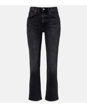 Agolde Ren High-Rise Cropped Straight Jeans - Blue