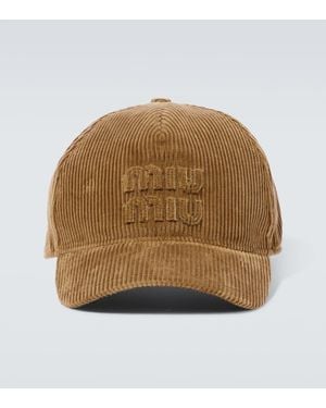 Miu Miu Gorra De Pana De Algodon Con Logo - Neutro