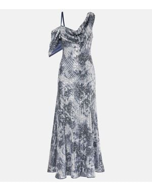 Diane von Furstenberg Joaquin Sequined Maxi Dress - Blue