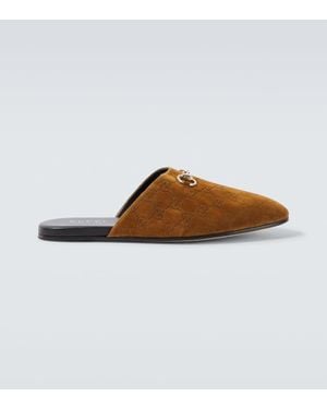 Gucci Mules Gg Horsebit - Marrone