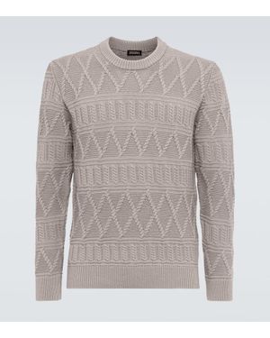 ZEGNA Pullover Aran - Grigio