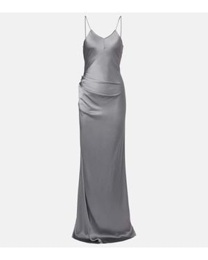 Victoria Beckham Robe Cami Aus Satin - Grau
