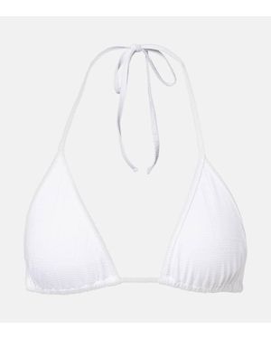TOTEME Monogram Pointelle Bikini Top - White
