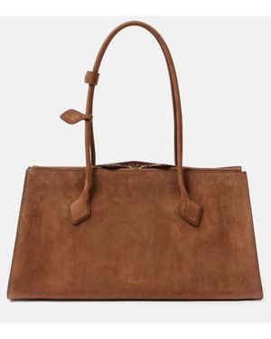 Alaïa Le Teckel Suede Tote Bag - Brown