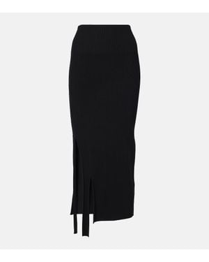 Victoria Beckham Satin Midi Skirt - Black