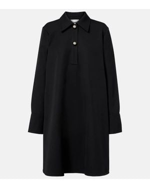 Jil Sander Hemdblusenkleid Aus Wolle - Schwarz