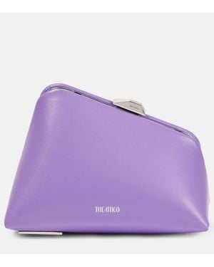 The Attico Midnight Mini Embellished Leather Clutch - Purple
