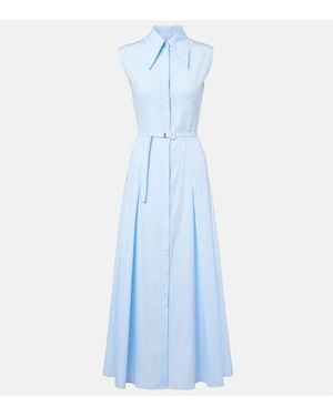Gabriela Hearst Becca Cotton Poplin Shirt Dress - Blue