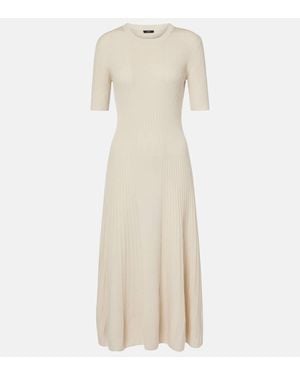 JOSEPH Ribbed-Knit Wool Midi Dress - Natural