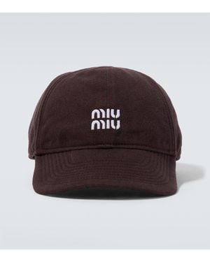 Miu Miu Logo Denim Baseball Cap - Brown