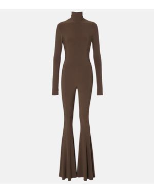 Norma Kamali Mono De Jersey Con Cuello Alto - Marrón